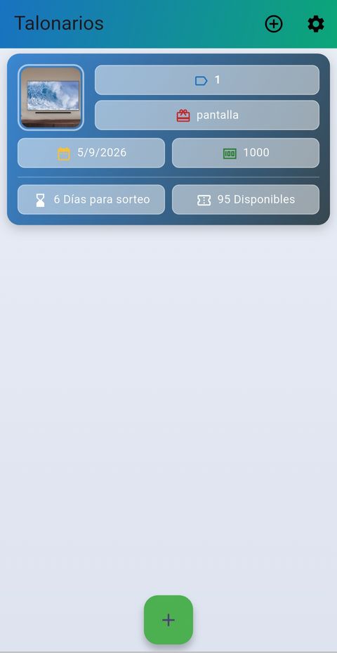 Lista de talonarios en la app